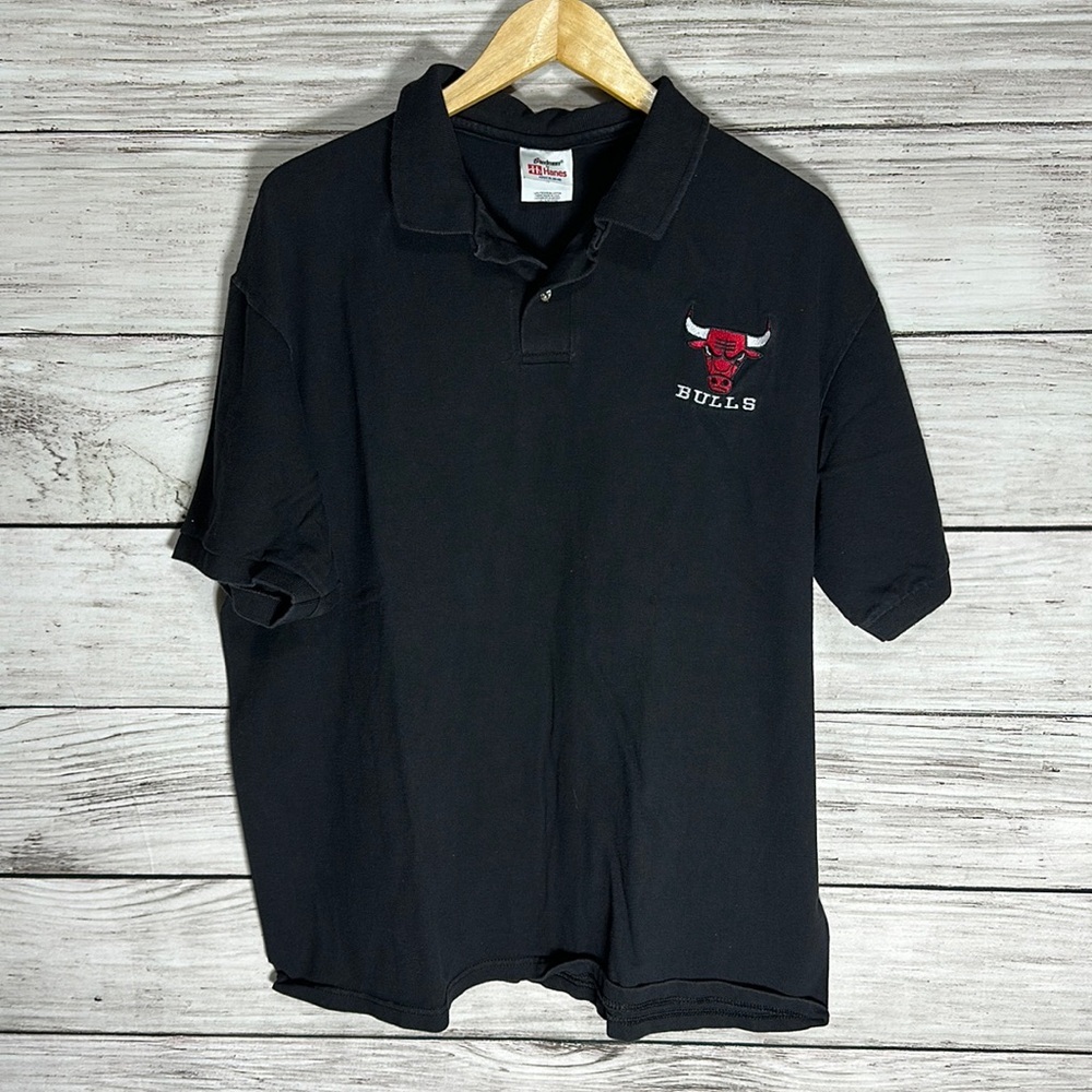 Vintage NBA Chicago Bulls Stedman Hanes Polo Pocket Logo Shirt XL